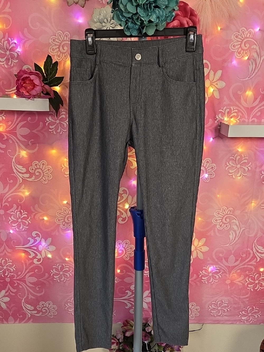 Women's Gray Slim Ponte Pants